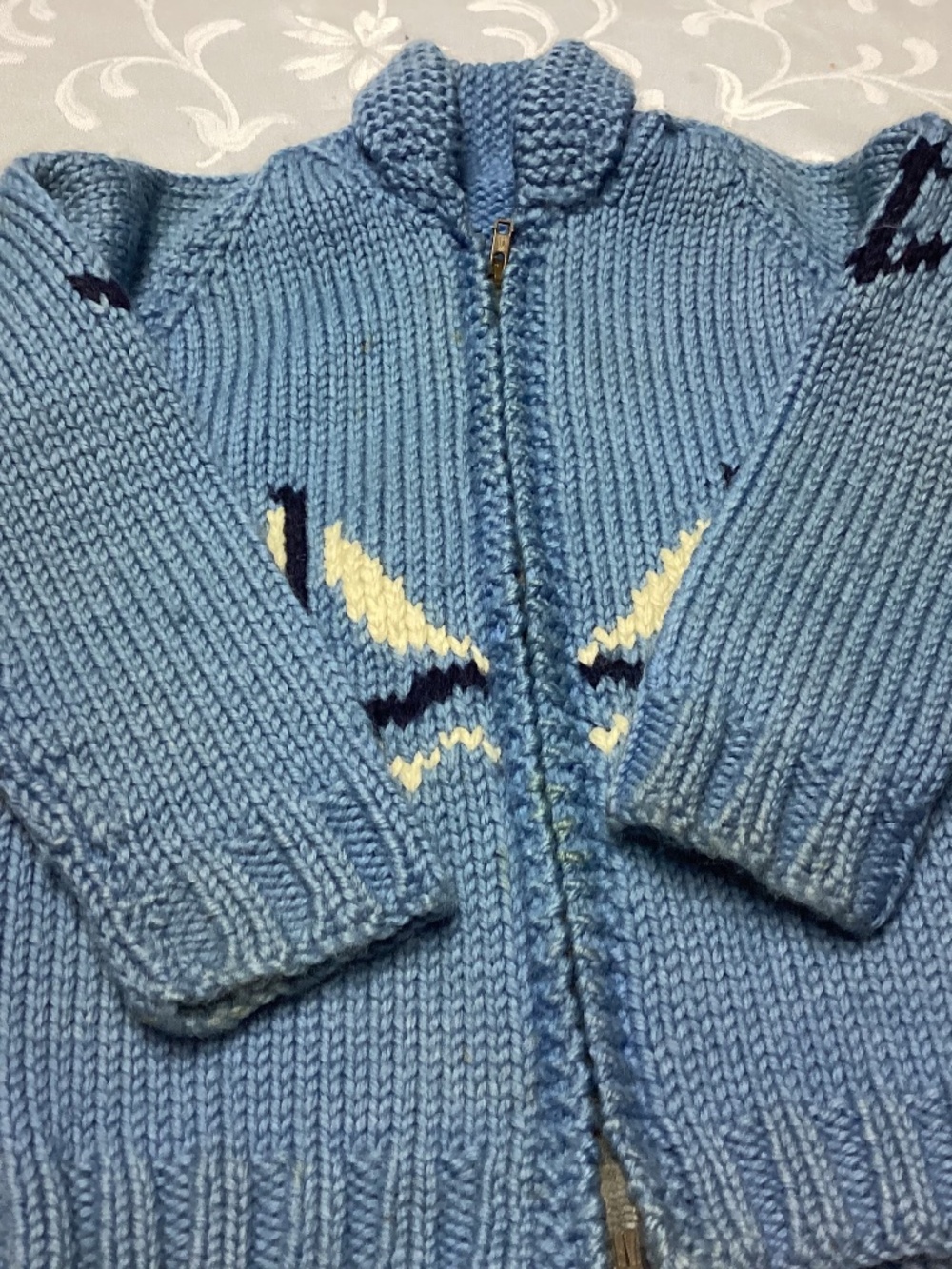Childs nautical hand made sweater unisex wool VINTAGE